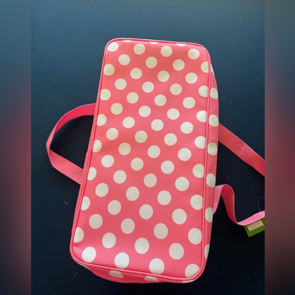 Kate Spade Pink &White insulated tote with Polka Dots, sturdy zipper /handles💗🤍💗 - Picture 7 of 14